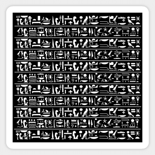 Ancient Egypt hyeroglyphs White pattern repeat Sticker